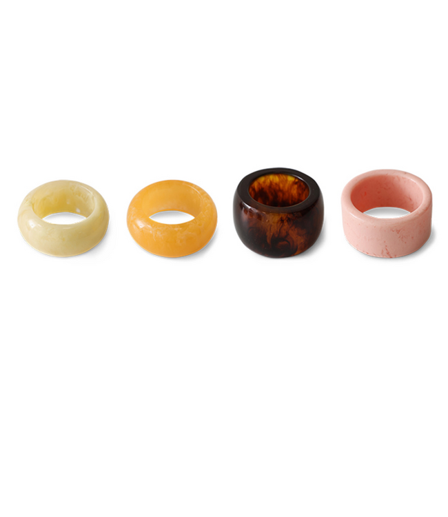 HKliving Napkin rings, sunrise (set of 4)