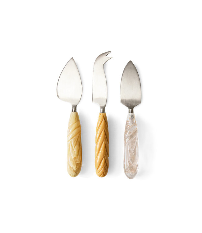 HKliving Cheese knives, cream (set of 3)