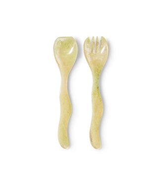 HKliving Salad cutlery mist green, set of 2