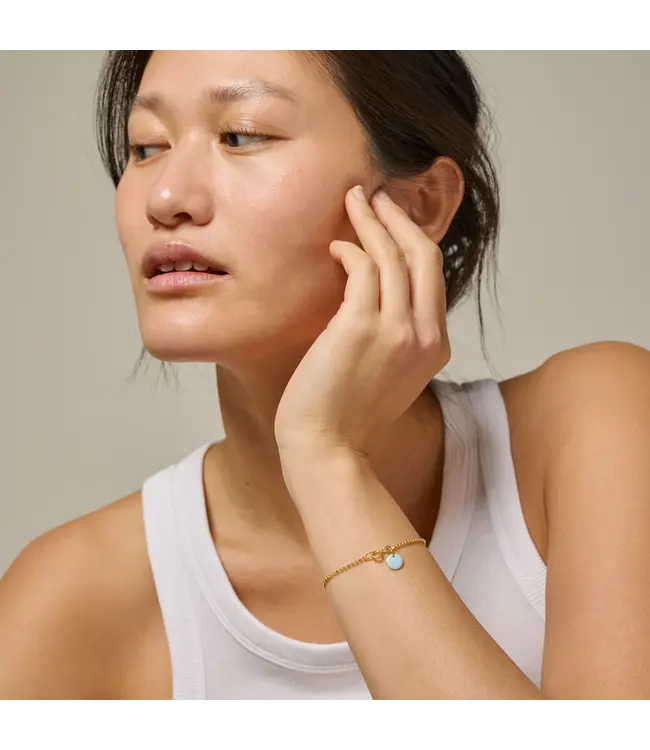 Enamel Bracelet Ball Chain Blue