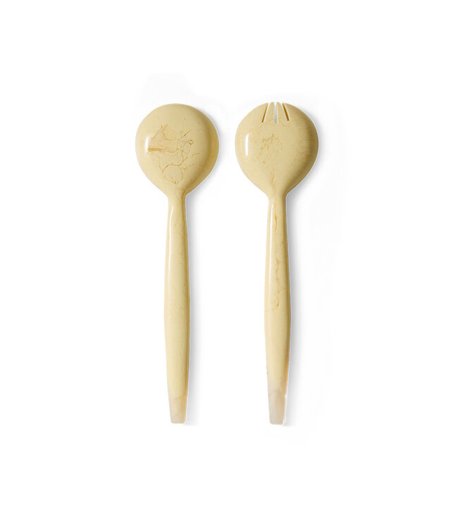 HKliving Salad cutlery vanilla, set of 2