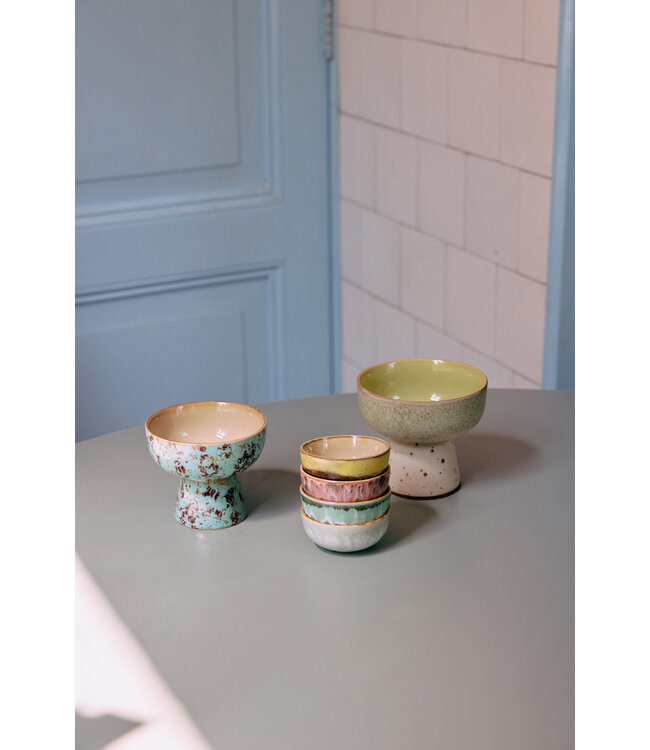 HKliving 70s ceramics: tapas bowl on base patina, S