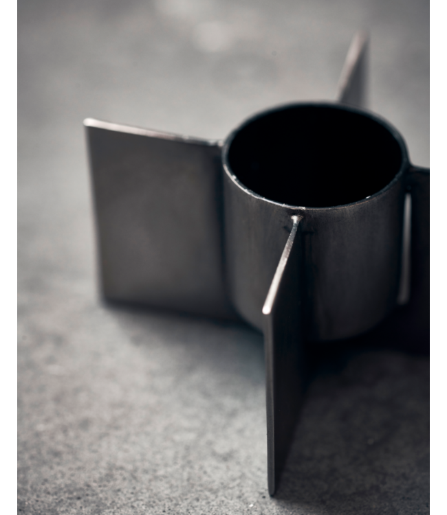 House Doctor Candle stand, Wing, Raw iron