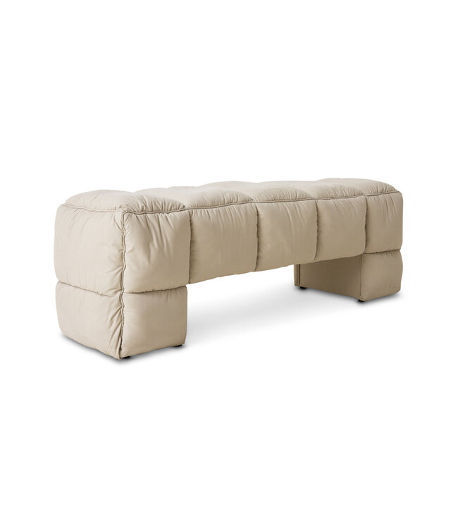 HKliving Puffy lobby bench pebble