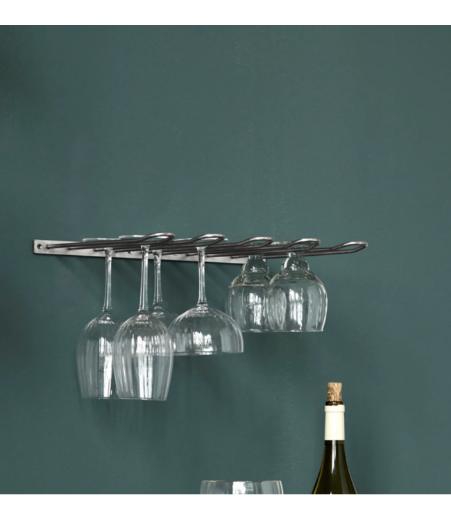 House Doctor Wine Glass Shelf, HDStilio, Antique silver finish