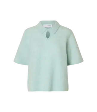 Selected Sia Ras 2/4 Knit Key Hole Collar Neck