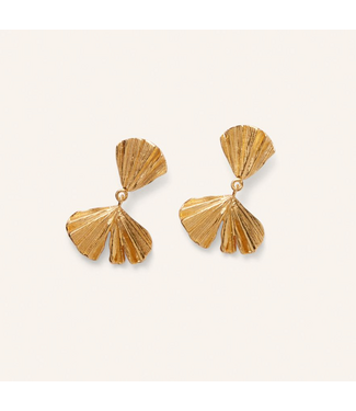 Pernille Corydon Autumn Leaf Earrings - Gold plated recycled sterling silver