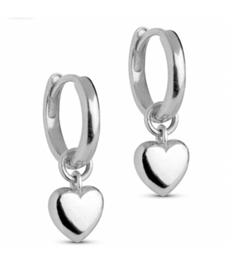 Enamel Hoops, Amore - silver