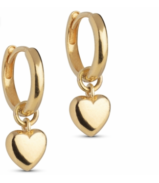 Enamel Hoops, Amore - gold plated