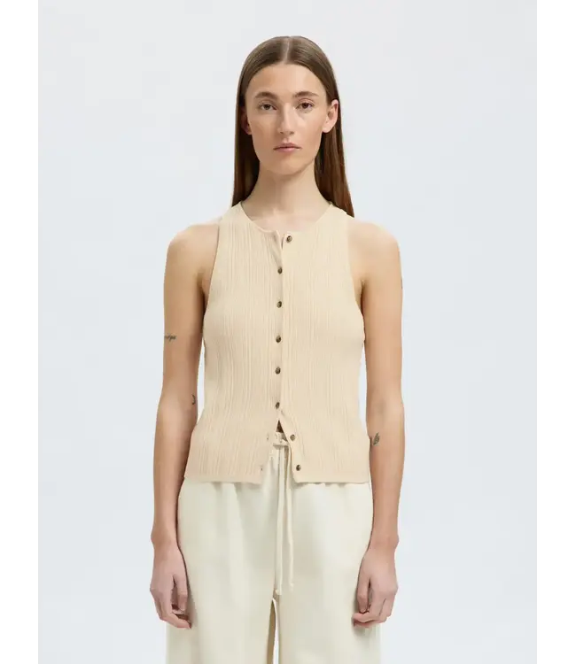 Selected Trixie SL Knit Button Top