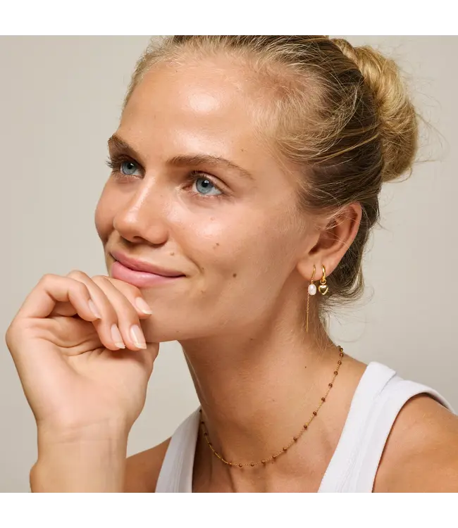 Enamel Hoops, Amore - gold plated