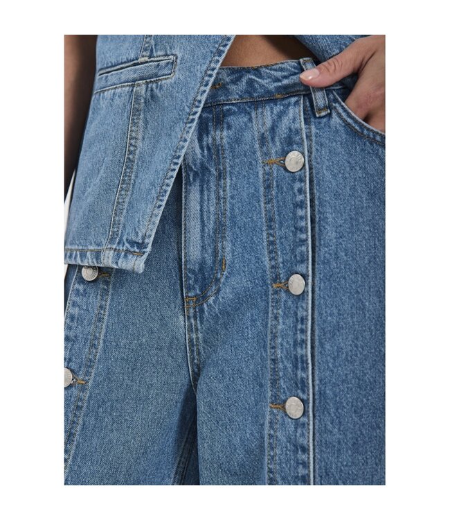Norr Kenzie wide button jeans