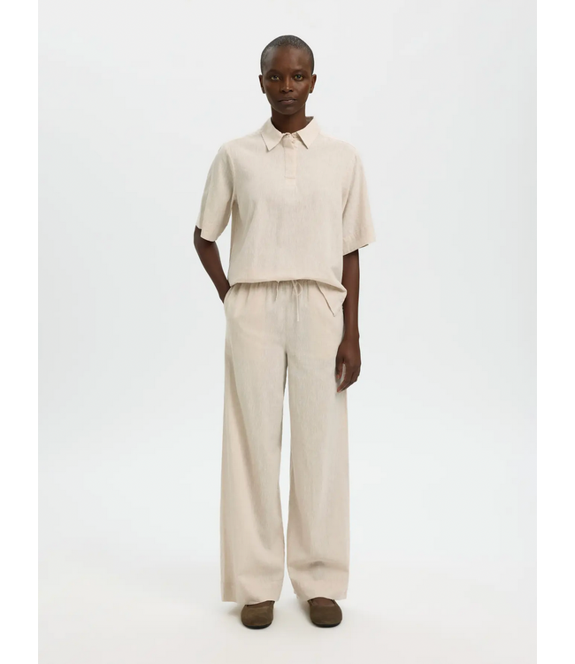 Selected LUISA MW WIDE LINEN BLEND PANT NOOS