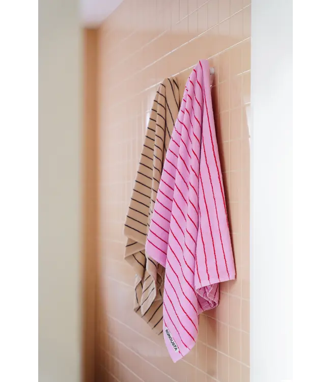 BONGUSTA Naram Guest Towels baby pink & ski patrol