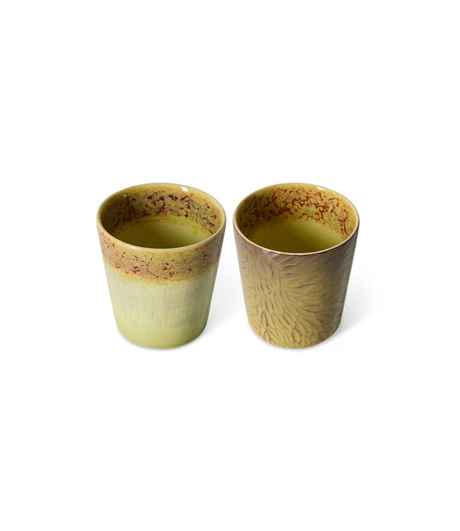 HKliving 70s ceramics: Van Gogh coffee mugs Sunflowers (set of 2)