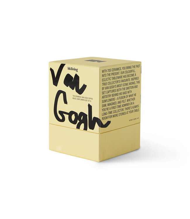 HKliving 70s ceramics: Van Gogh coffee mugs Sunflowers (set of 2)