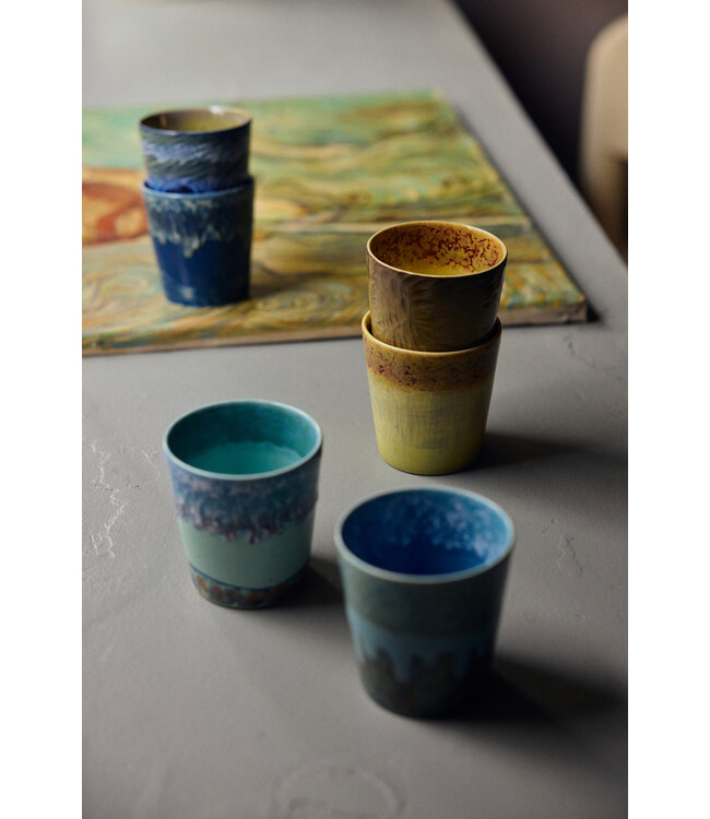 HKliving 70s ceramics: Van Gogh coffee mugs Sunflowers (set of 2)