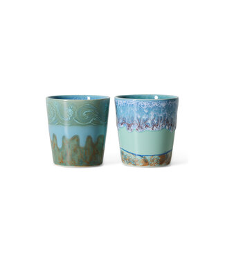 HKliving 70s ceramics: Van Gogh coffee mugs Self Portrait (set of 2)
