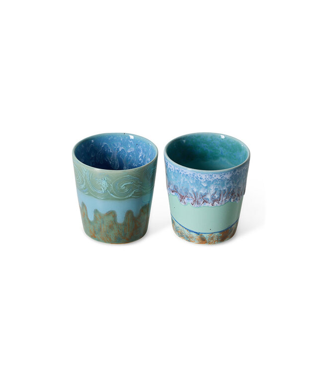 HKliving 70s ceramics: Van Gogh coffee mugs Self Portrait (set of 2)