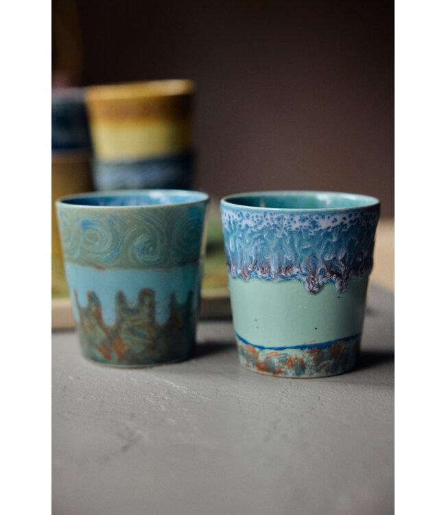 HKliving 70s ceramics: Van Gogh coffee mugs Self Portrait (set of 2)