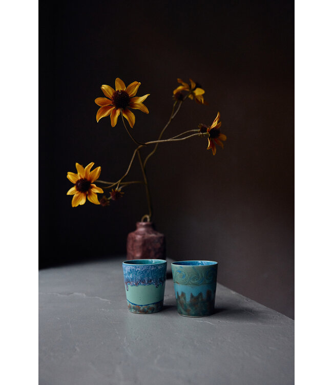 HKliving 70s ceramics: Van Gogh coffee mugs Self Portrait (set of 2)