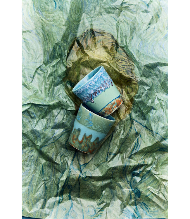 HKliving 70s ceramics: Van Gogh coffee mugs Self Portrait (set of 2)