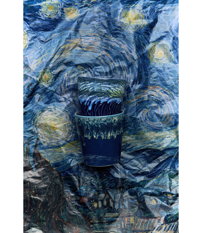 HKliving 70s ceramics: Van Gogh coffee mugs Starry night (set of 2)