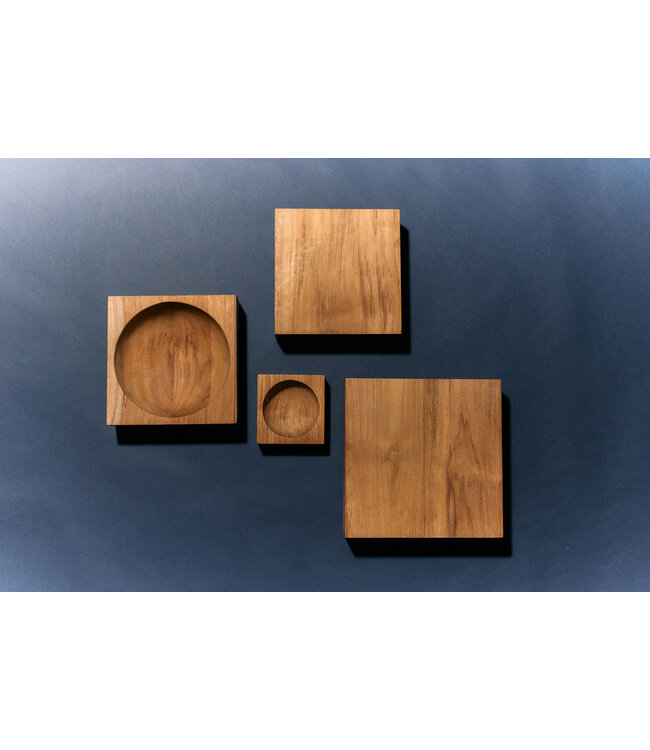 HKliving Teak cube bowl small