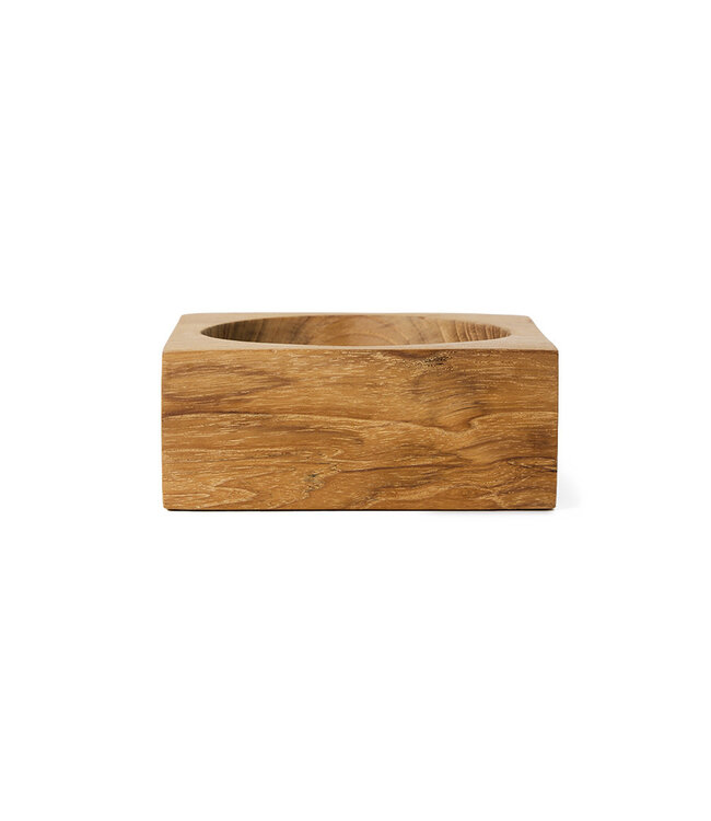 HKliving Teak cube bowl small