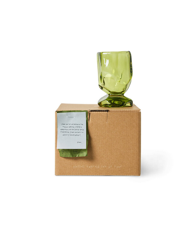 HKliving Glasses, emerald Nienke Sikkema for HKLIVING, set of 4