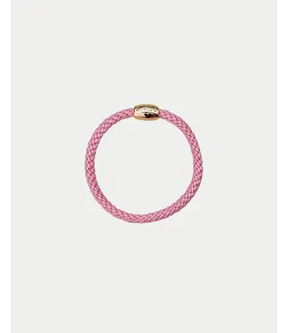 BOW19 Elastic thin hairband light pink glitter