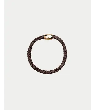 BOW19 Elastic thin hairband dark brown