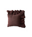 HKliving Ruffle cushion Chestnut