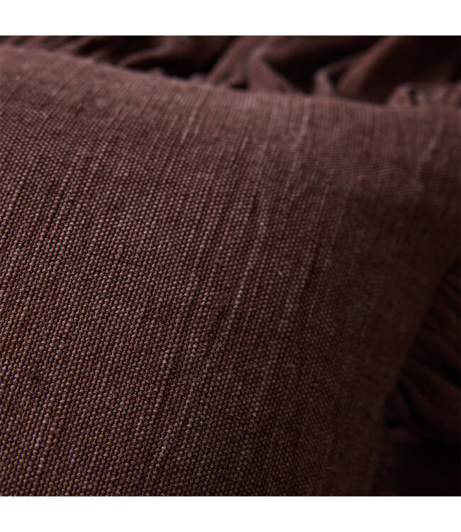 HKliving Ruffle cushion Chestnut