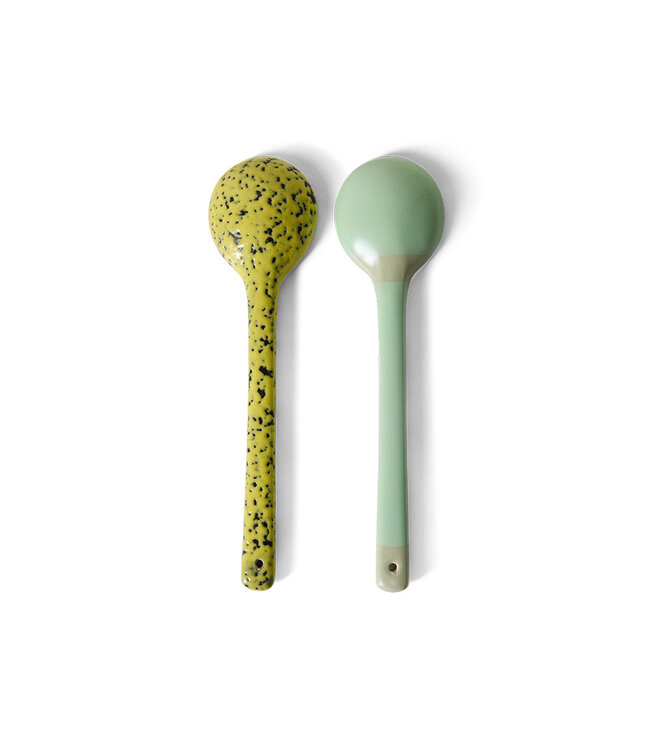 HKliving 70s ceramics: serving spoons mines, set of 2