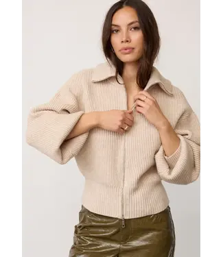 Co’Couture Row zip knit cardigan