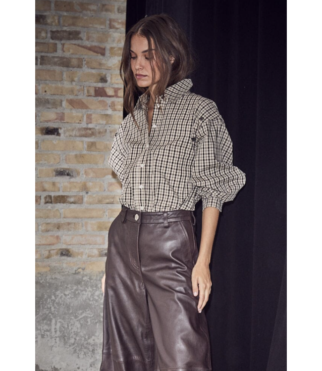 Haute L'Amitié Ruby Check Button Sleeve Shirt