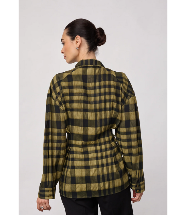 Co’Couture KyelCC Check Tie Pleat Shirt