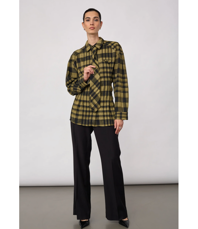Co’Couture KyelCC Check Tie Pleat Shirt