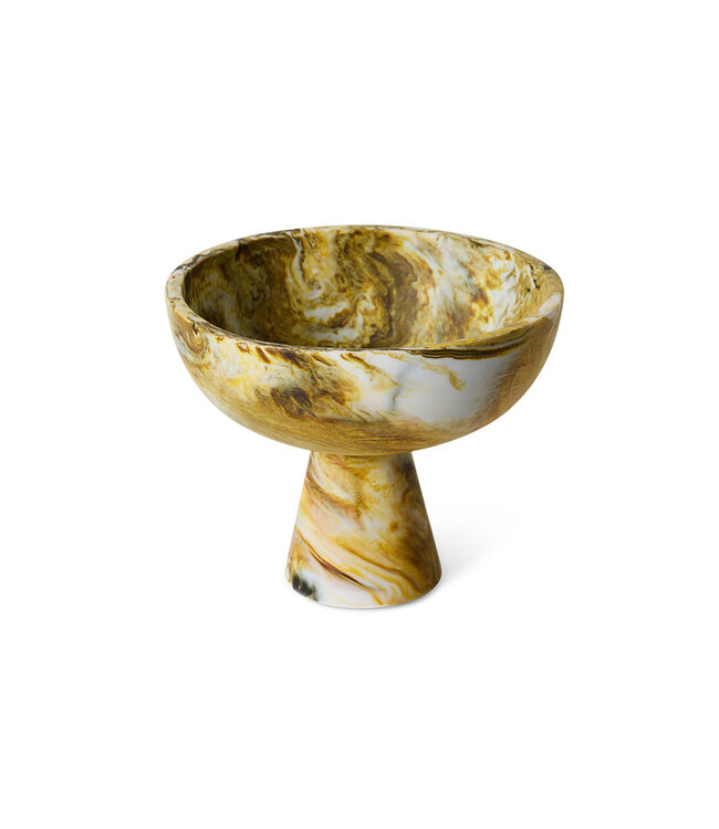 HKliving Marbled bowl on base ochre