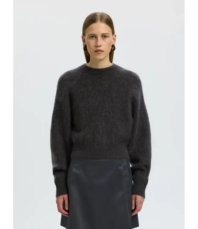 Selected Mira LS Knit Short O-Neck NOOS