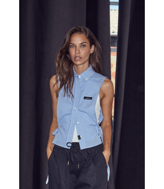 Haute L'Amitié Front Lap Blue Check Shirt