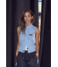 Haute L'Amitié Front Lap Blue Check Shirt