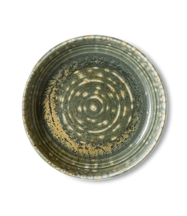 HKliving Chef ceramics: deep plate M - rustic green