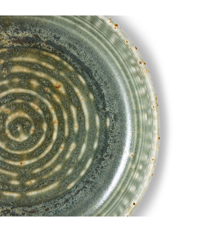HKliving Chef ceramics: deep plate M - rustic green