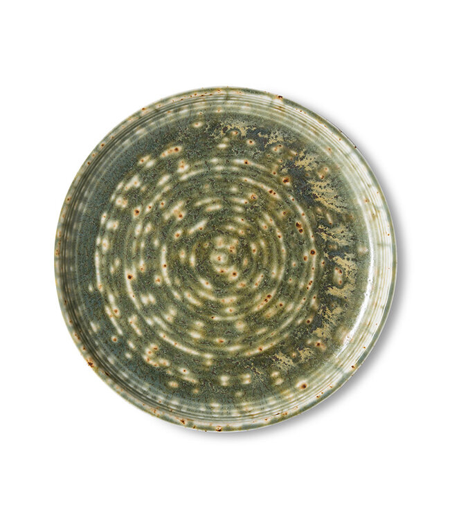 HKliving Chef ceramics: side plate - rustic green
