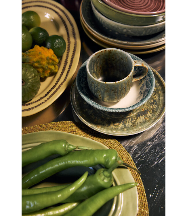 HKliving Chef ceramics: side plate - rustic green