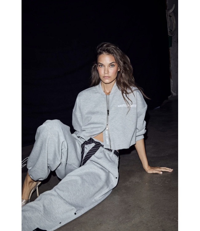 Haute L'Amitié Maxi Crop Zip Sweat