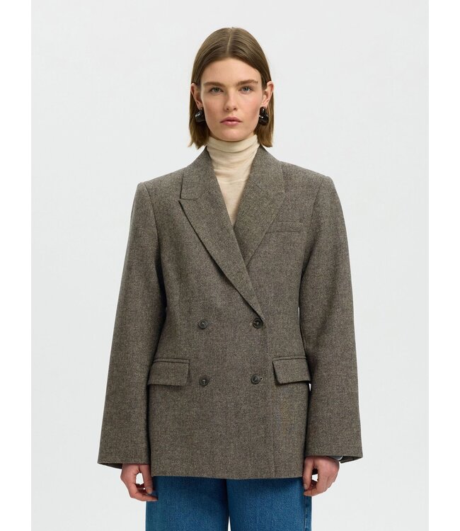 Selected Reeda Wool Blend DB Blazer