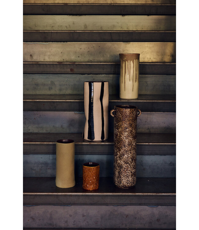 HKliving Long vase reactive brown